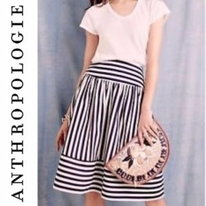 Anthropologie Maeve Blue & White Circle Skirt